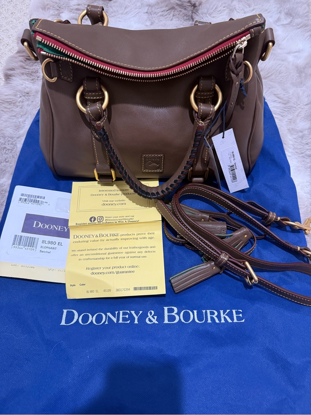 Dooney & Bourke Florentine Satchel Regular Size Elephant